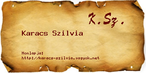 Karacs Szilvia névjegykártya