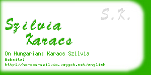 szilvia karacs business card